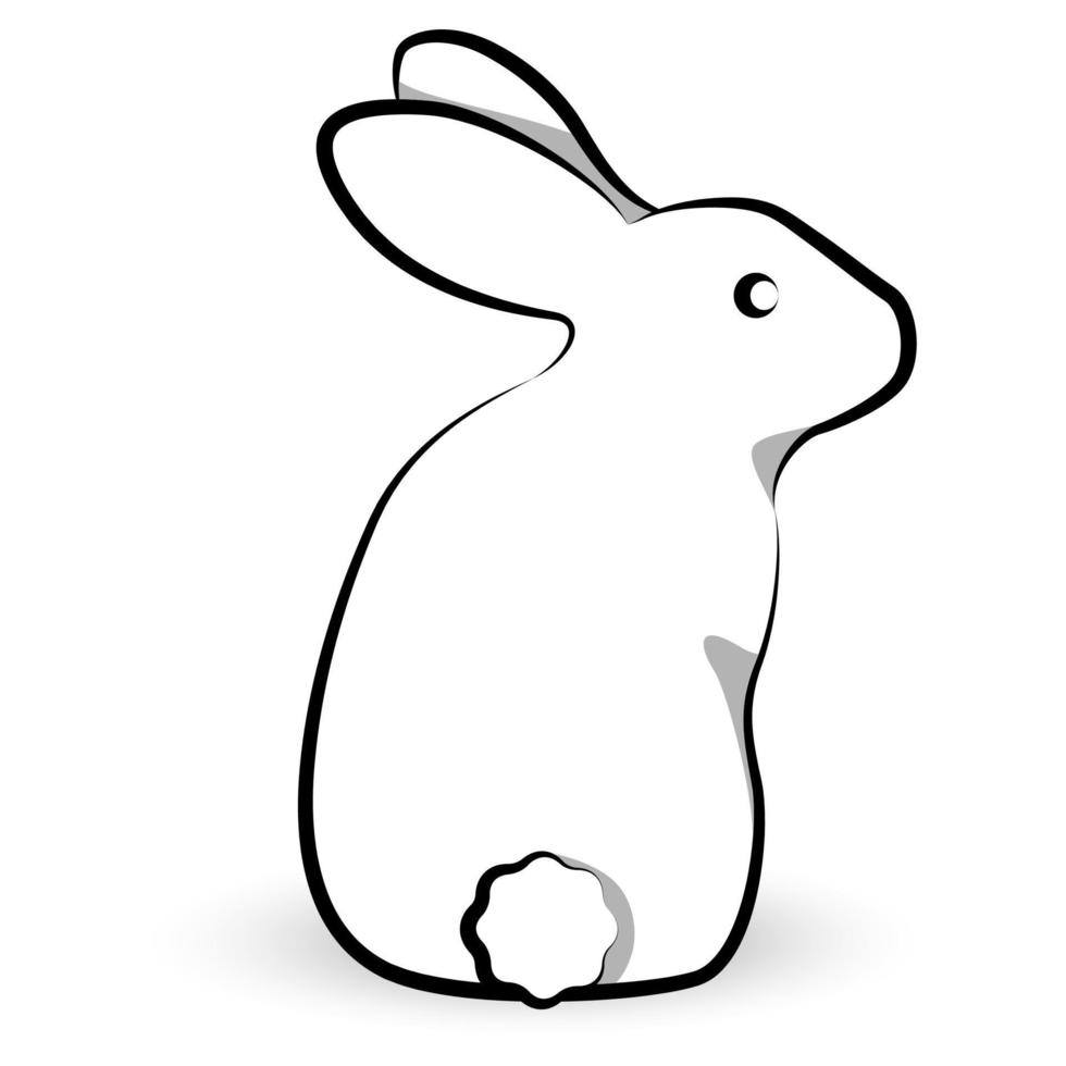 arte de línea de conejo de pascua. vector