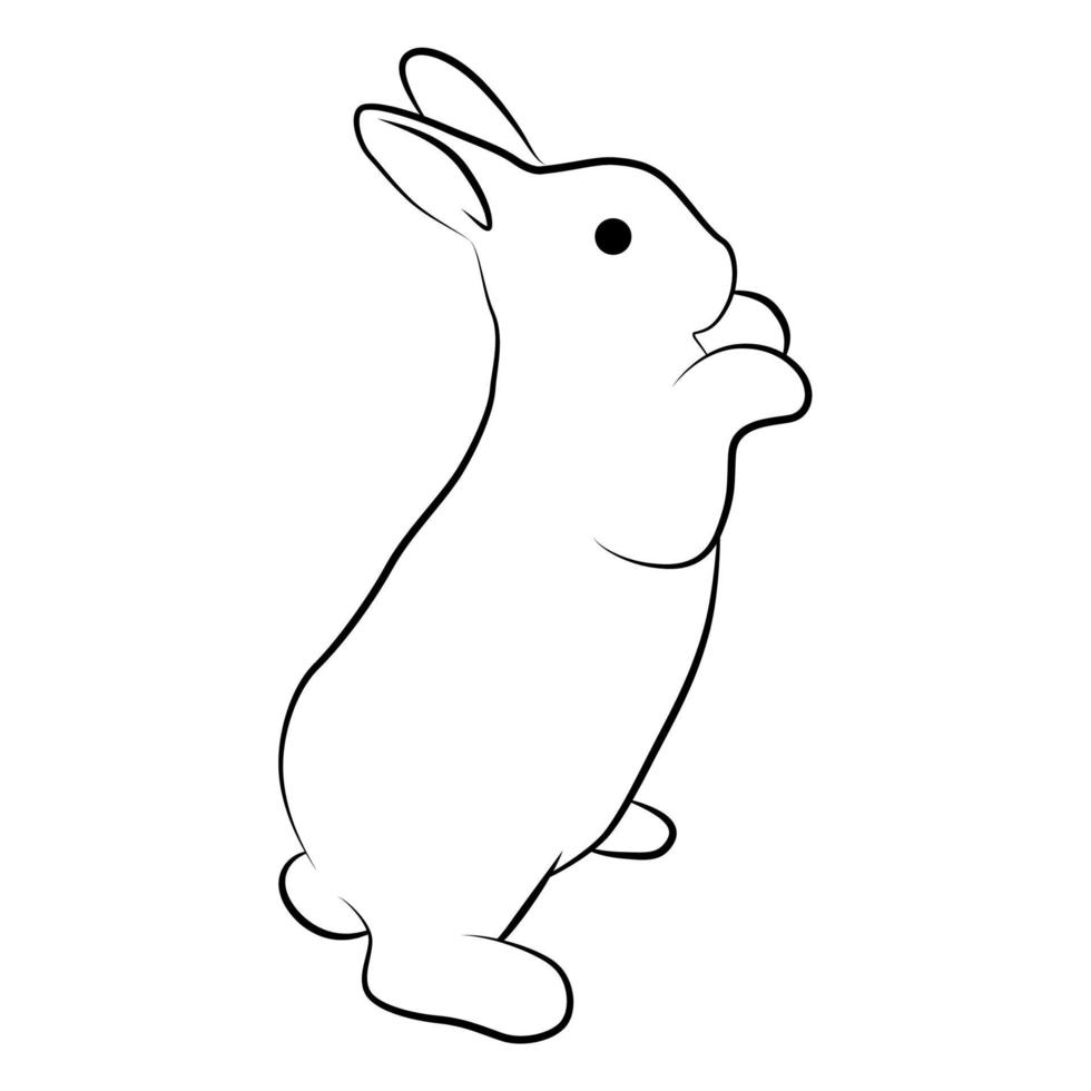 Easter rabbit line art. vector