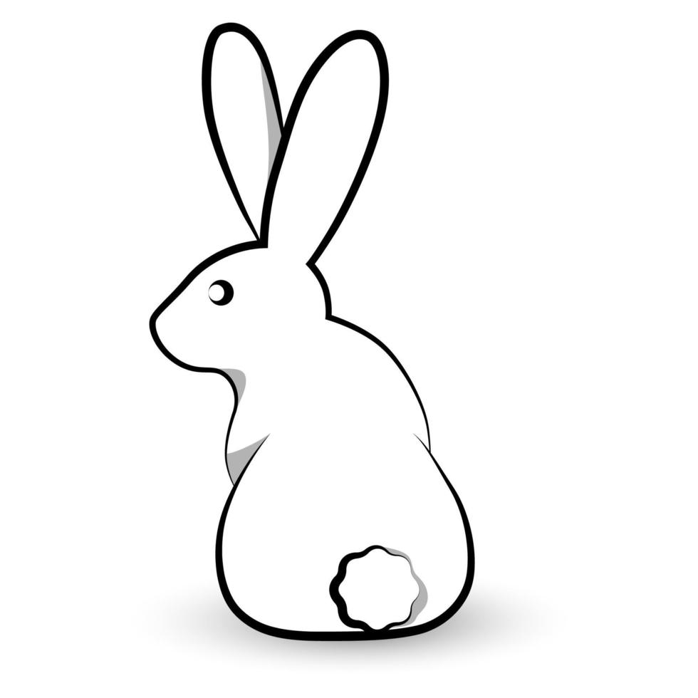 Easter rabbit line art. vector