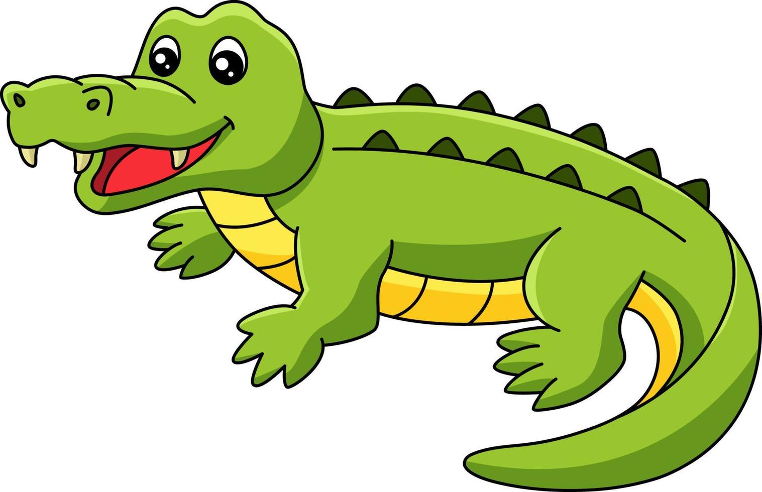 Crocodile Cartoon Colored Clipart Illustration vector