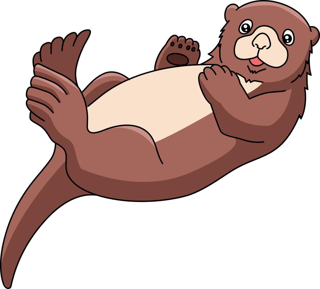 Sea Otter Cartoon Clipart Illustration vector
