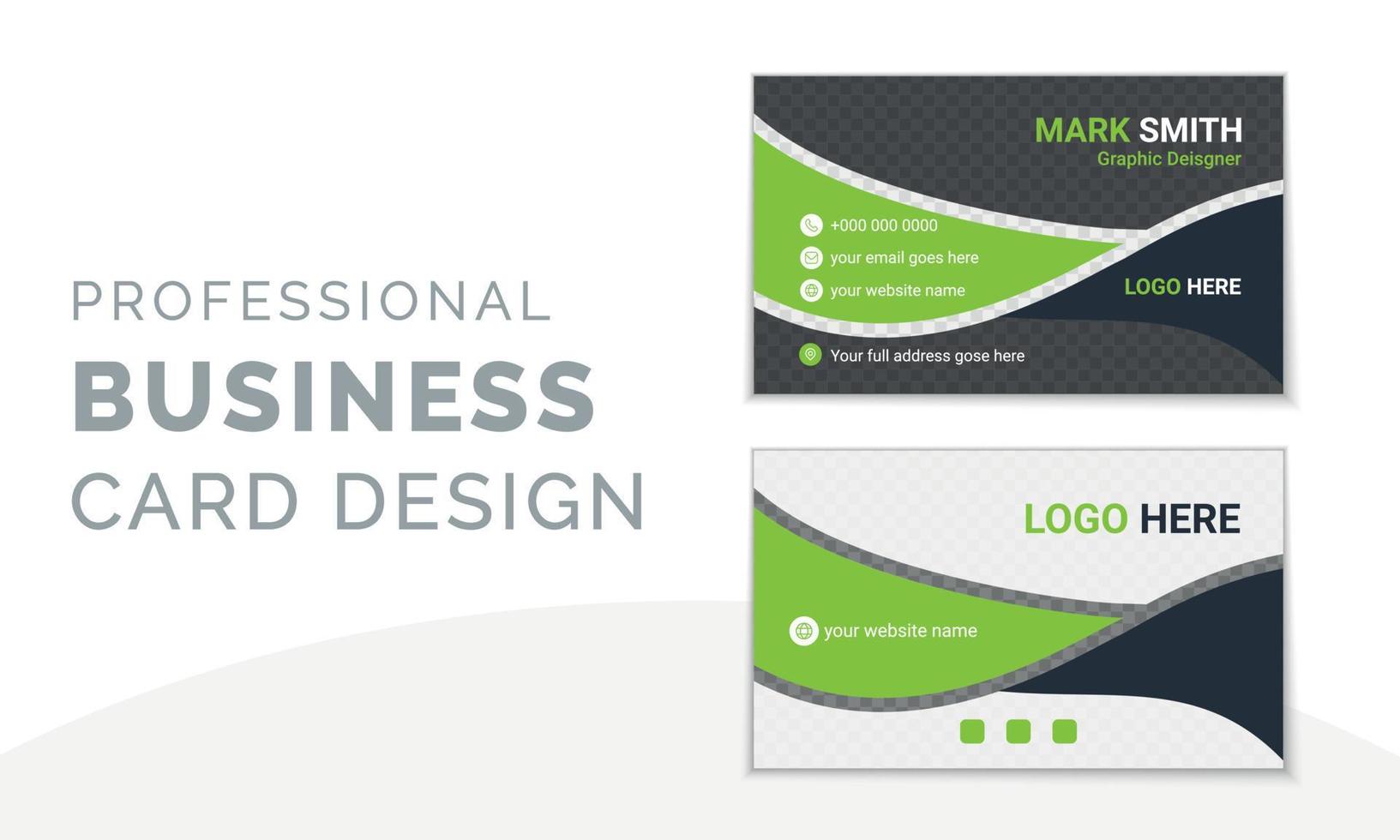 Creative modern business card print template. Double-sided creative business card template. vector