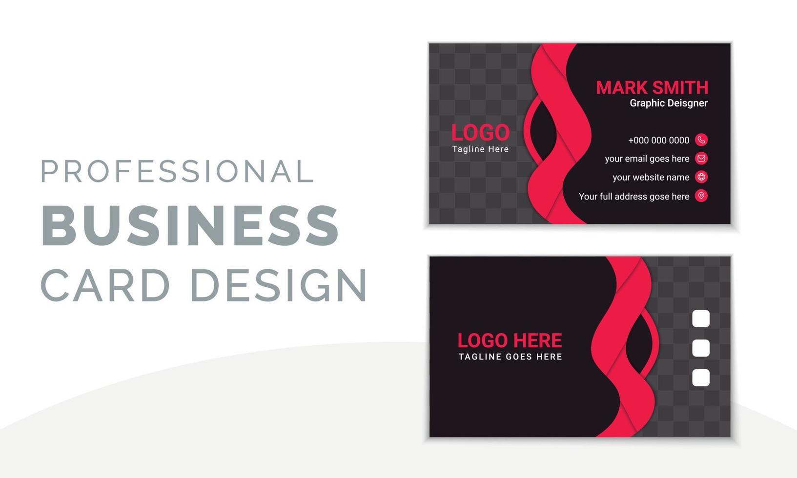 Stylish modern business card design template. Creative visiting card print template and stationery design. vector