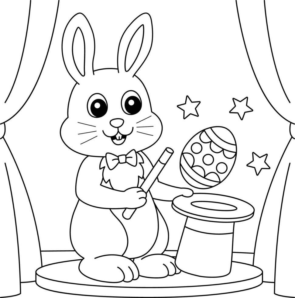 eater conejo mago página para colorear para niños 6458192 Vector en Vecteezy