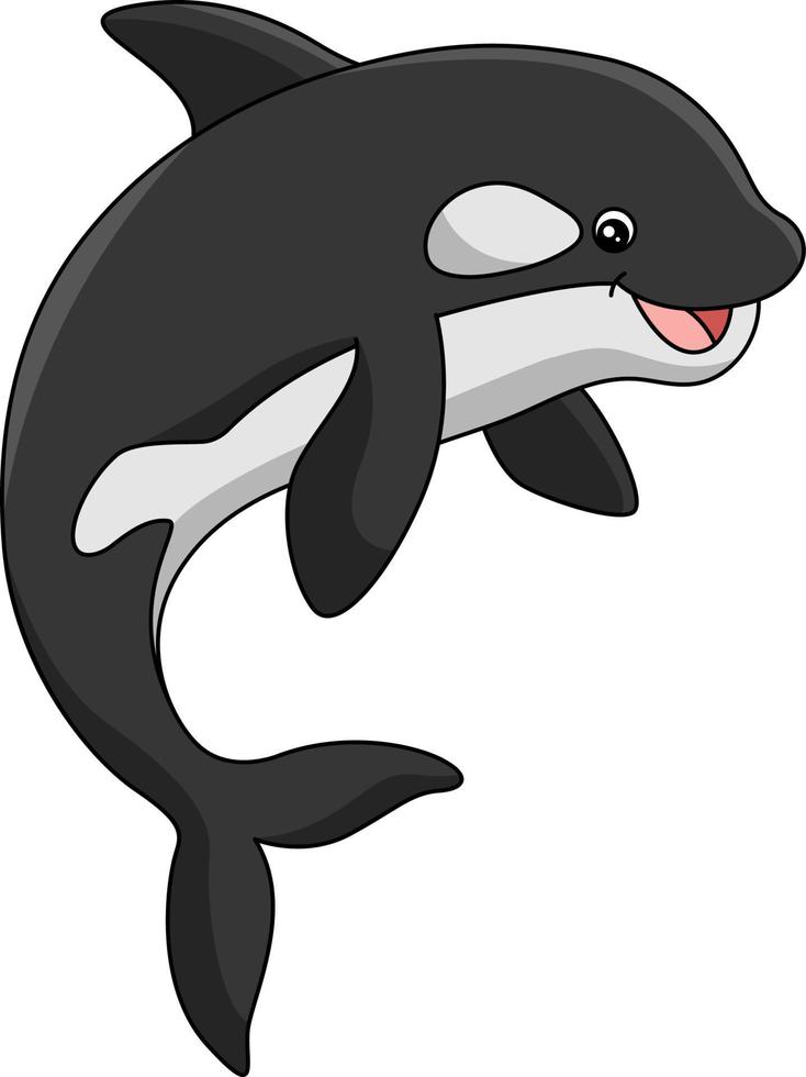 Killer Whale Cartoon Colored Clipart Illustration vector