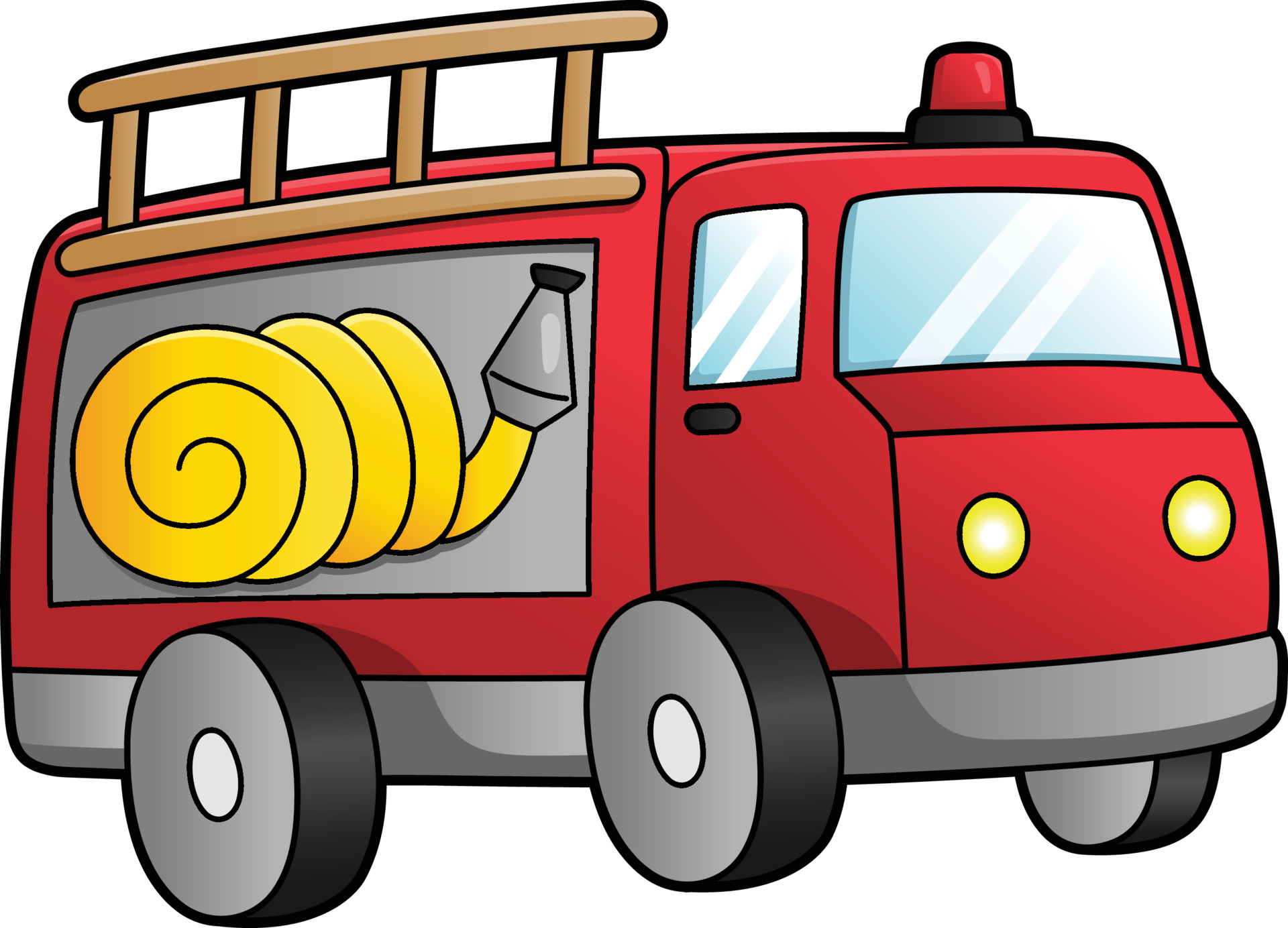 Fire Truck Cartoon Clipart Colored Illustration 6458304 Vector Art at  Vecteezy