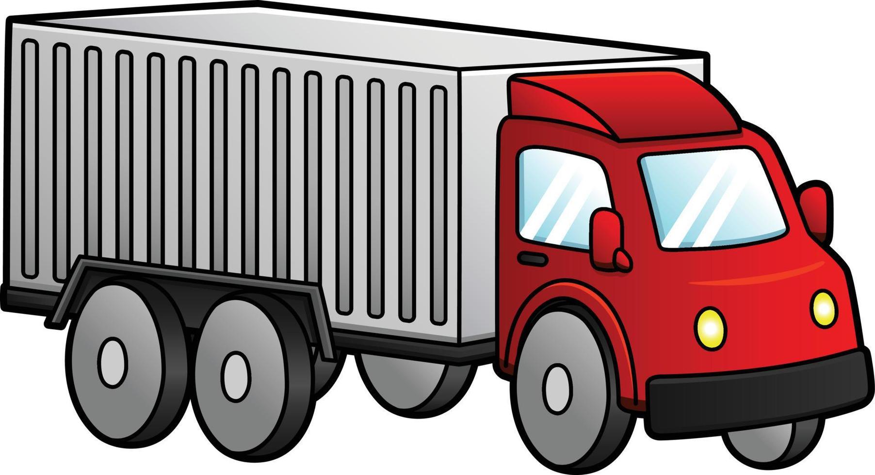 Truck Cartoon Colored Clipart Illustration vector