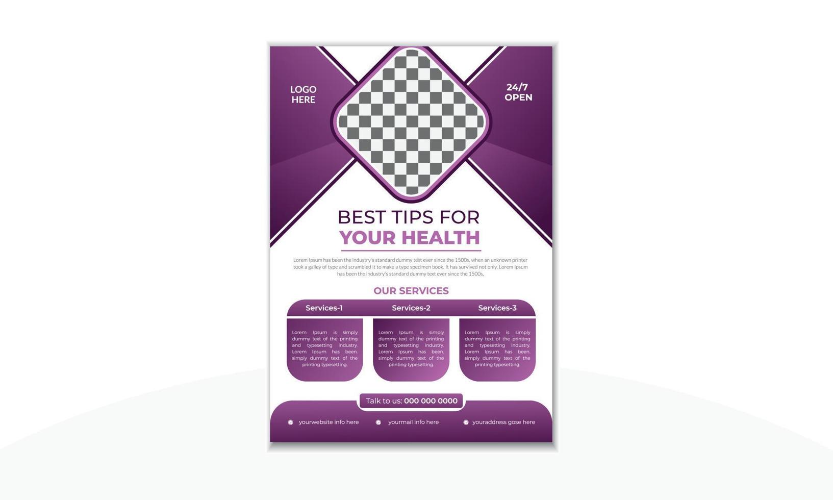 Healthcare Medical Business Flyer Design Template vector