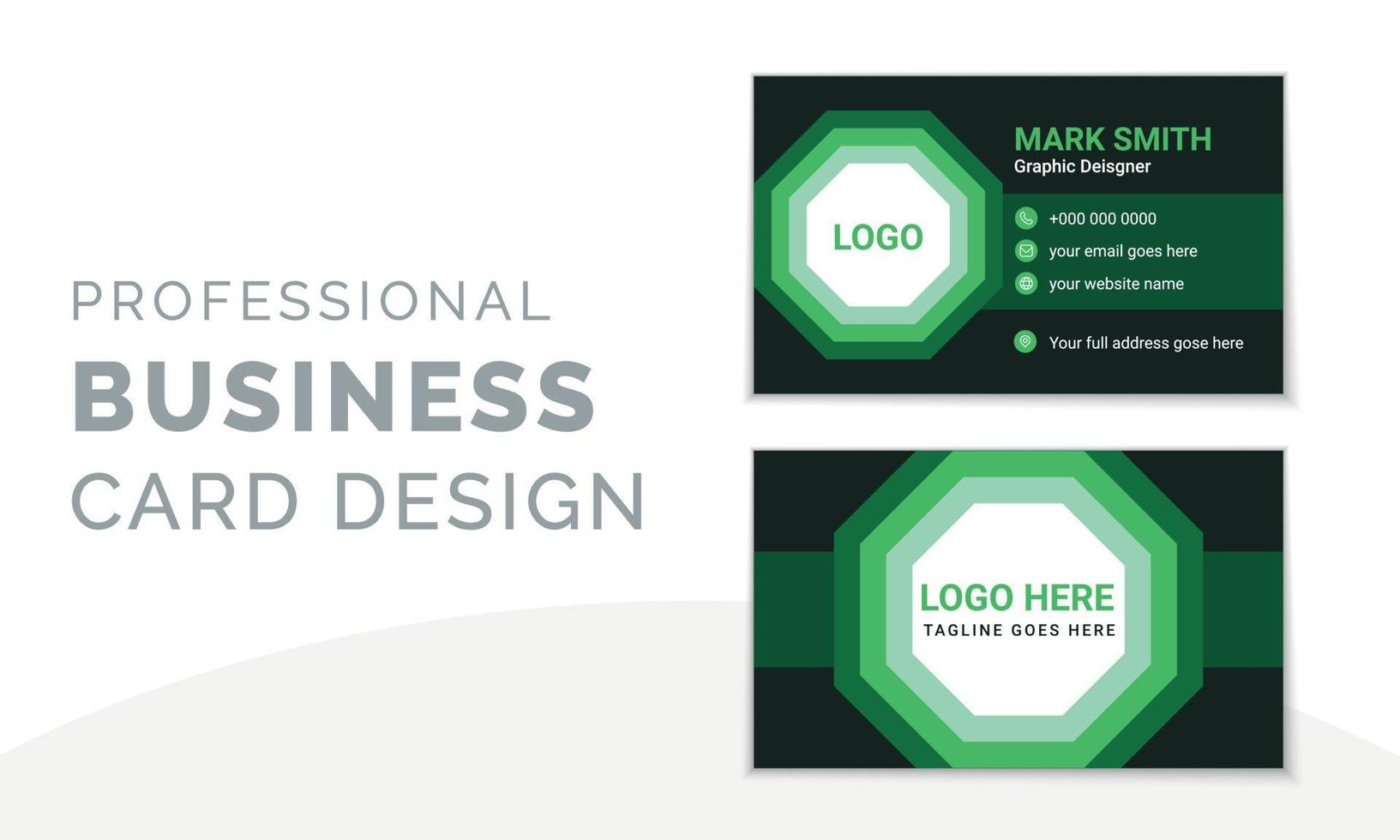 Creative modern business card print template. Double-sided creative business card template. vector