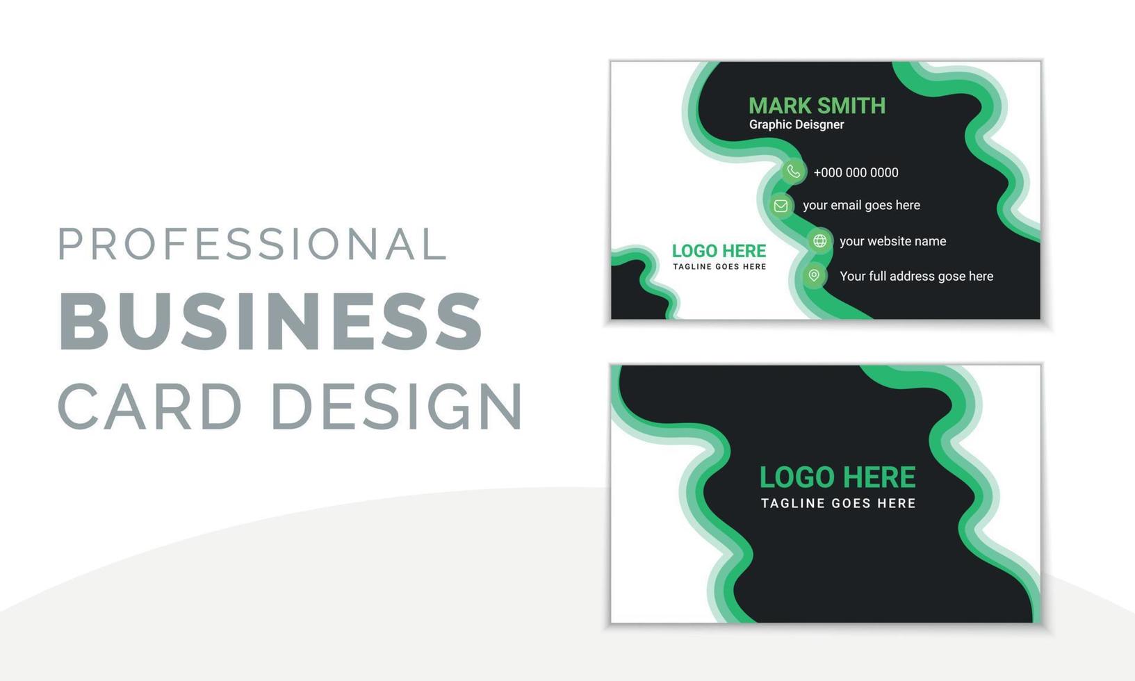 Creative modern business card print template. Double-sided creative business card template. vector