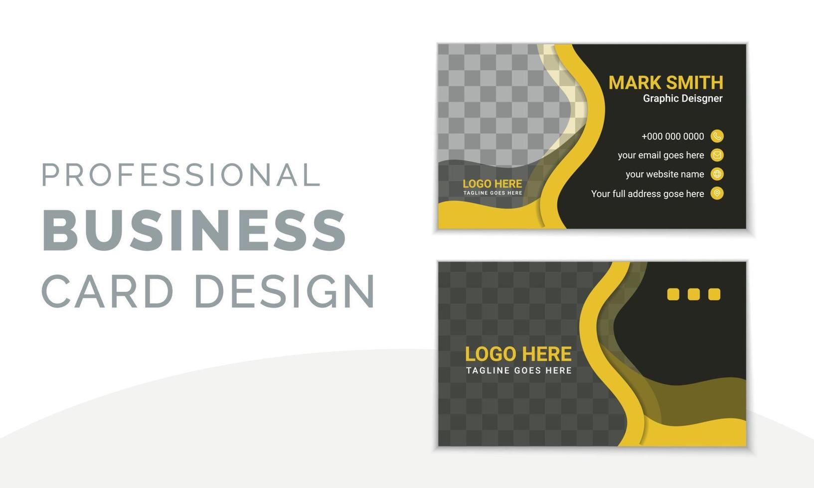 Stylish modern business card design template. Creative visiting card print template and stationery design. vector