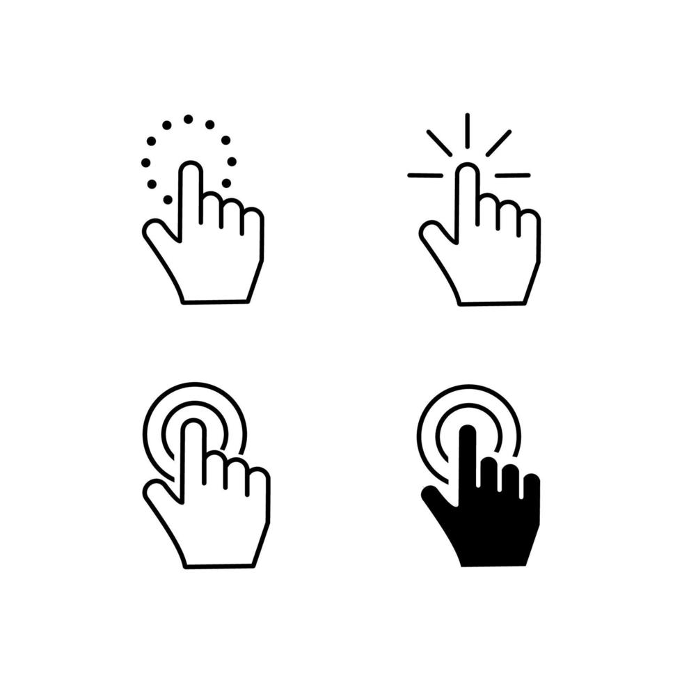 Touch vector icon. Black illustration isolated on white background for graphic and web design.