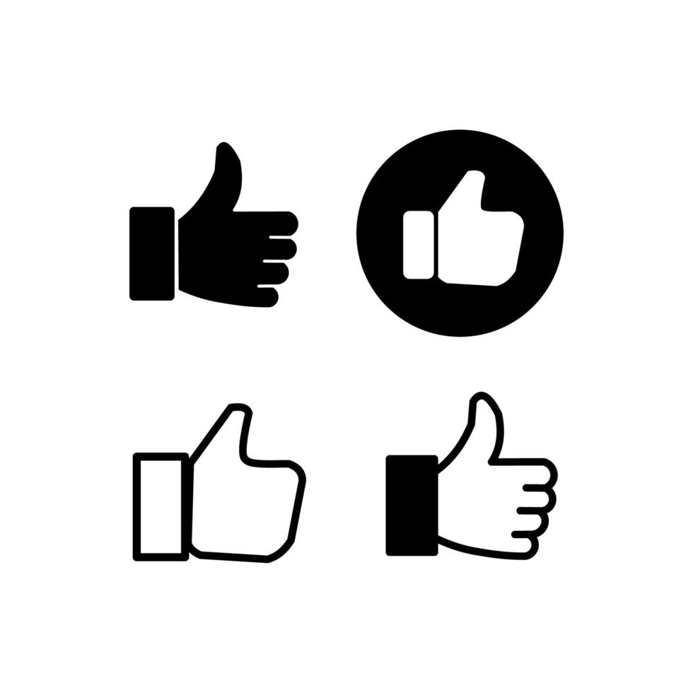 Hand Thumb Up icon flat. Illustration isolated on white background. Vector grey sign symbol