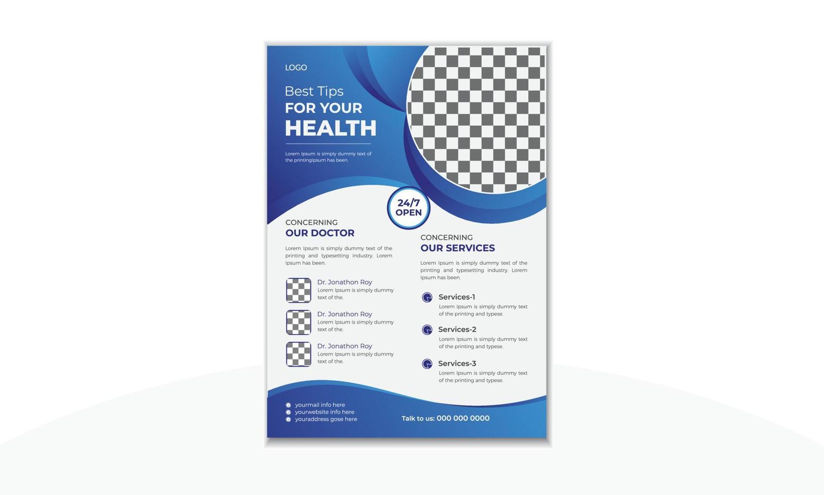 Healthcare Medical Business Flyer Design Template vector