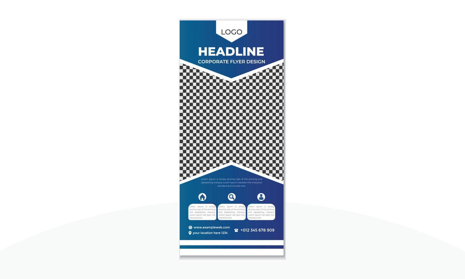 Corporate Business Geometric Roll Up Banner Template Design vector