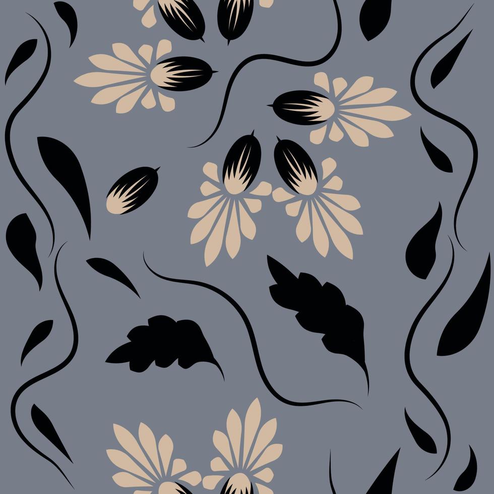 Folk flowers print Floral pattern Ethnic art vector