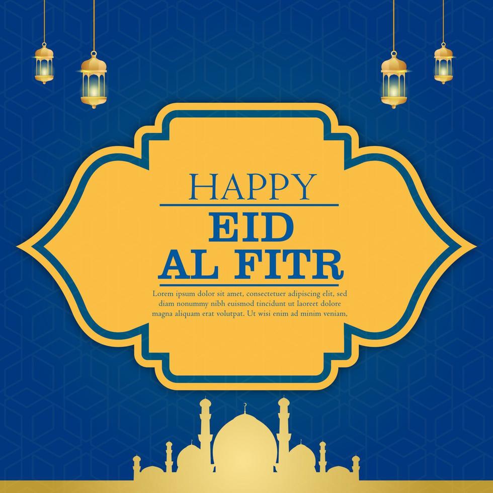 Vector banner for the greetings of social media for Eid al-Fitr, Muslim holidays