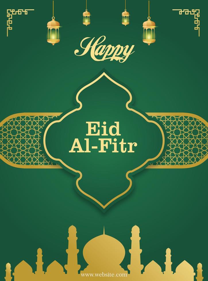 banner vectorial para los saludos de las redes sociales para eid al-fitr, festividades musulmanas vector