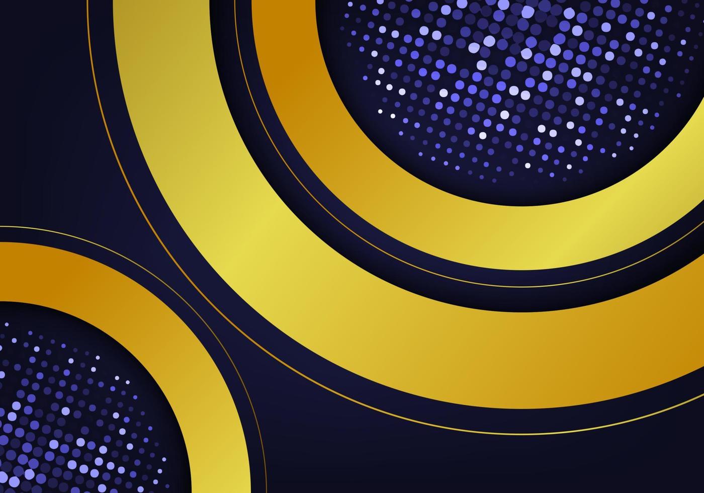 dark blue overlap layers with gold glitters vector