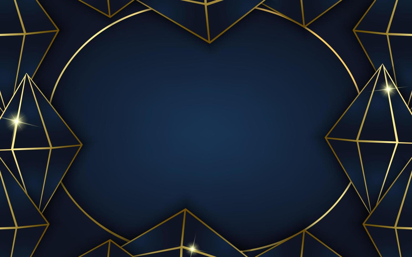 dark blue overlap layers with gold line vector