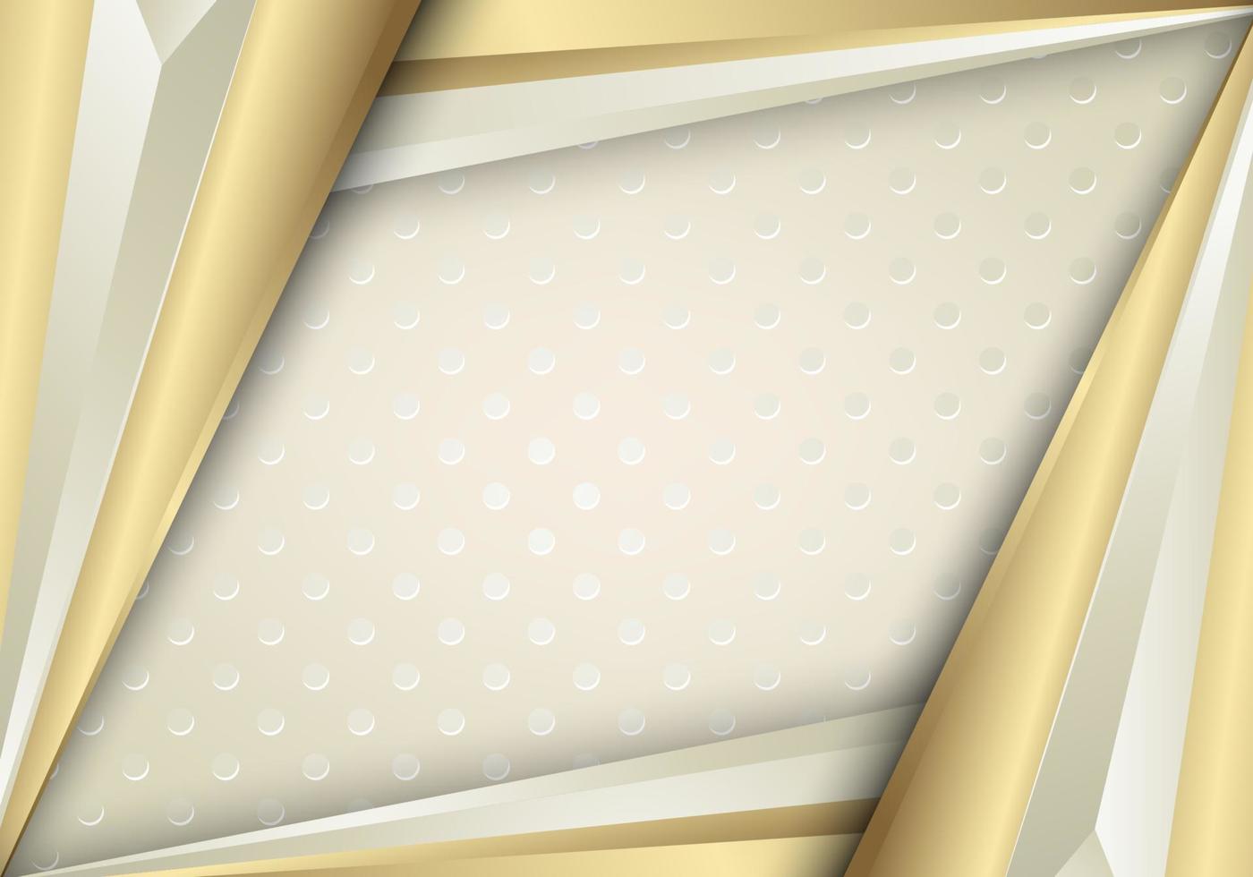 Luxury golden and white overlap layers background with glitters vector