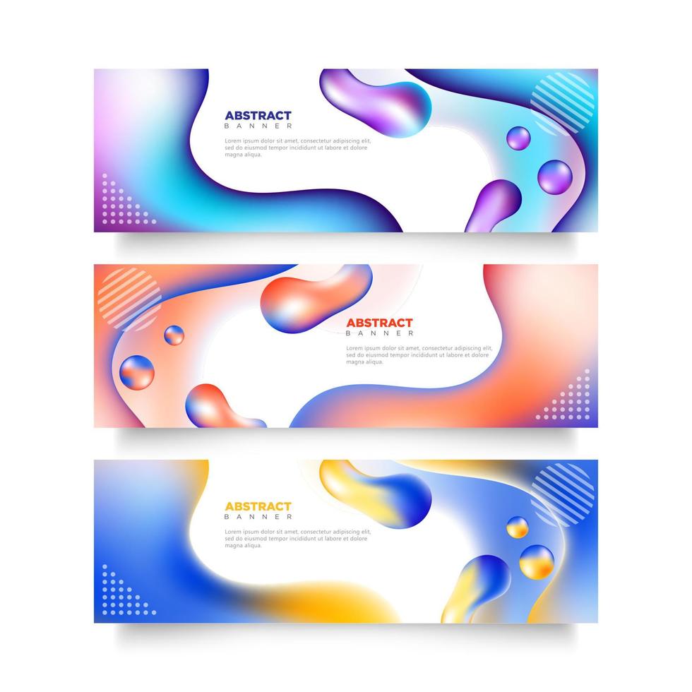 colorful Modern set of abstract liquid banners template background vector