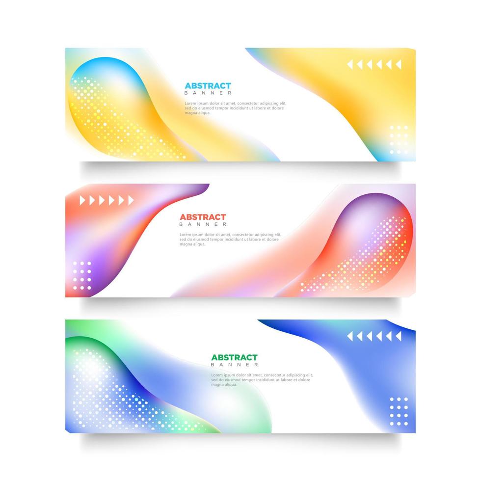 colorful Modern set of abstract liquid banners template background vector