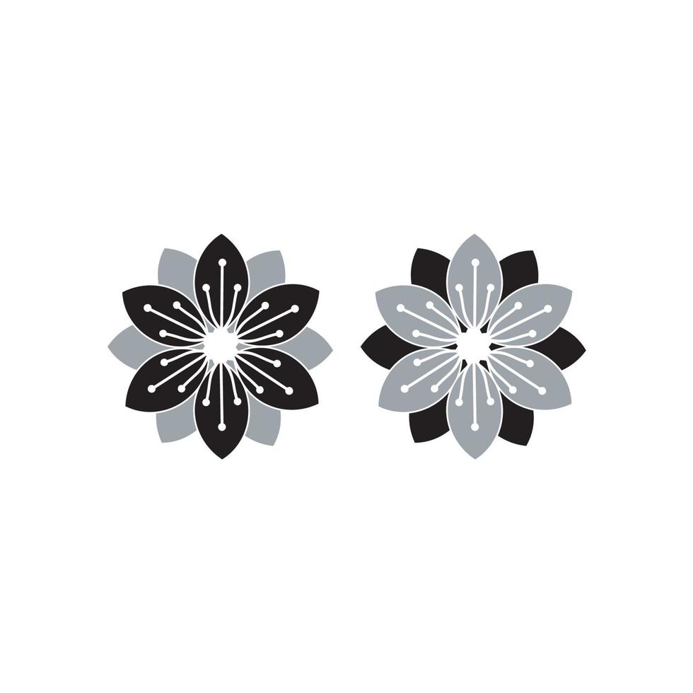 Flowers icon vector set. garden illustration sign collection. Flora symbol or logo.