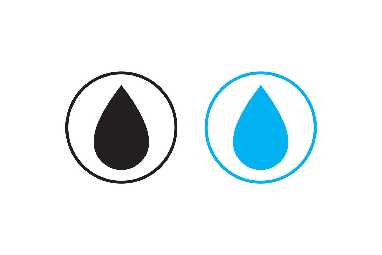 Vector blue water drop icon set. Flat droplet logo shapes collection