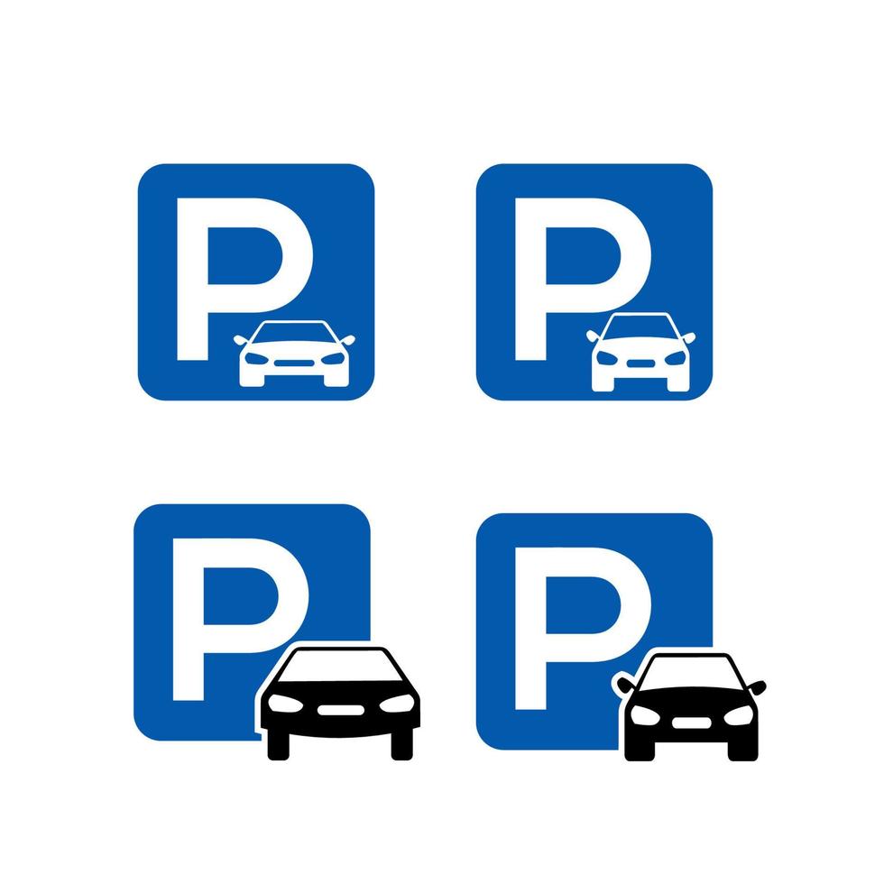 Blue template parking. Parking on white background. Web element. vector