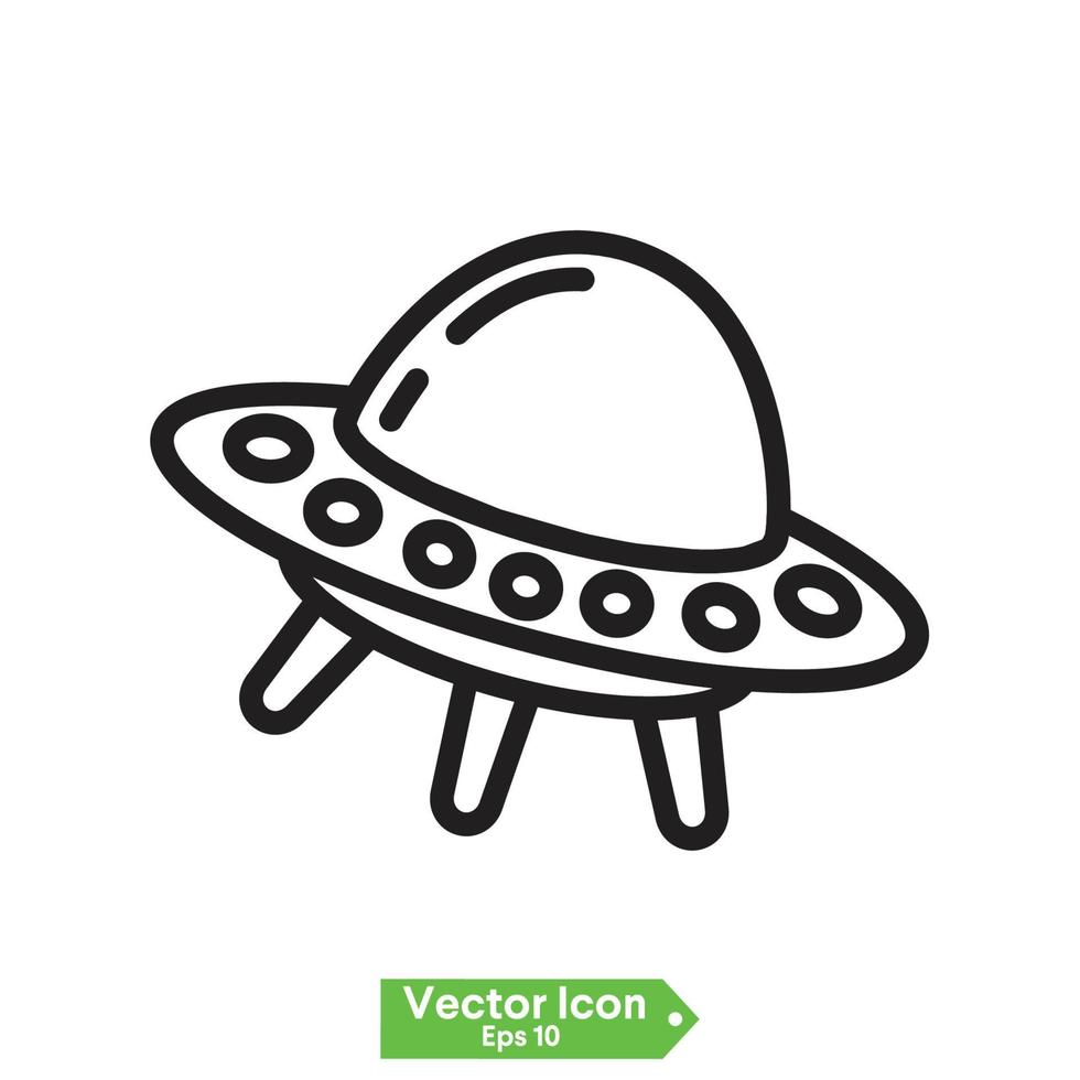 ufo flying spaceship icon vector