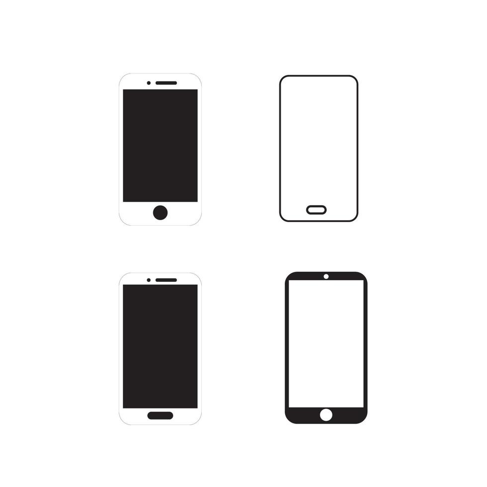 vector de teléfono con pantalla blanca en blanco aislada sobre fondo blanco. eps 10