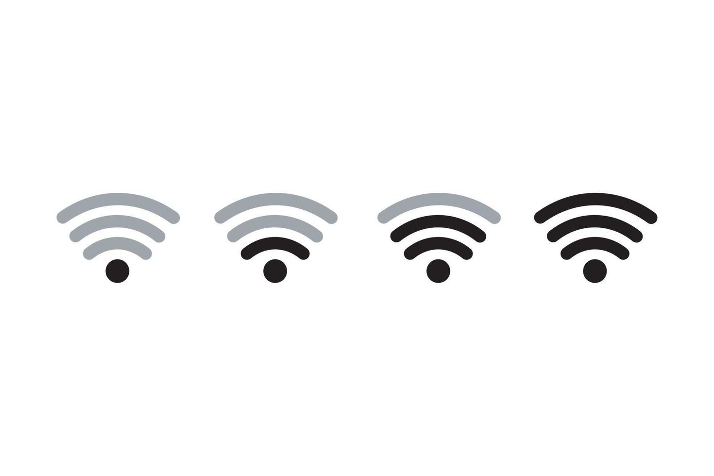 conjunto de iconos wifi inalámbricos vectoriales aislados en fondo blanco vector