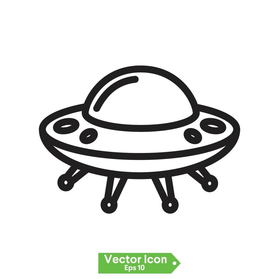 ufo flying spaceship icon vector