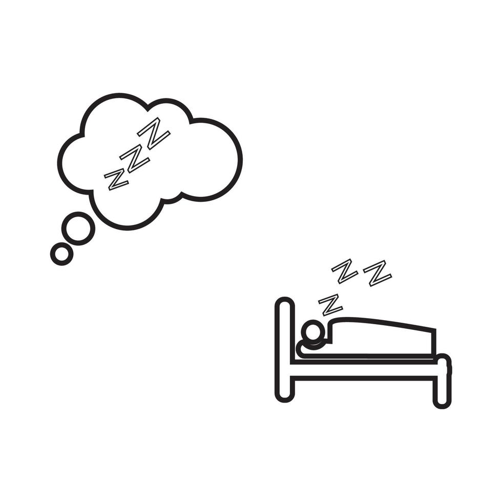 conjunto simple de iconos de línea vectorial relacionados con el sueño. contiene íconos como insomnio, almohada, pastillas para dormir y más. Trazo editable. 48x48 píxeles perfecto. vector