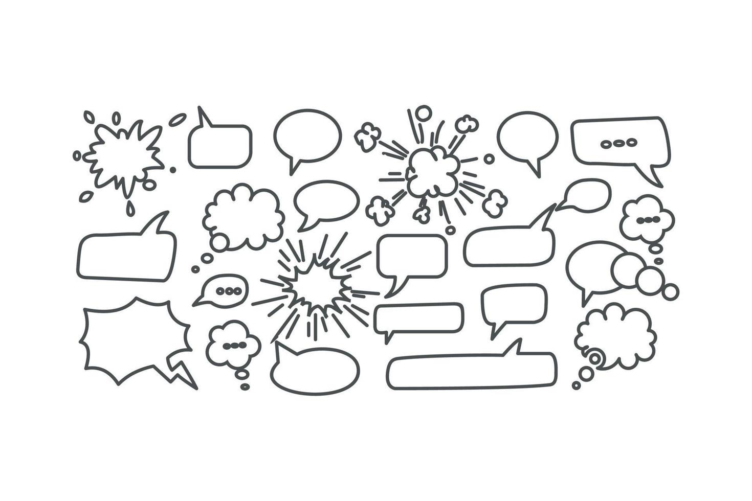 Dialog box icon, chat cartoon bubbles vector