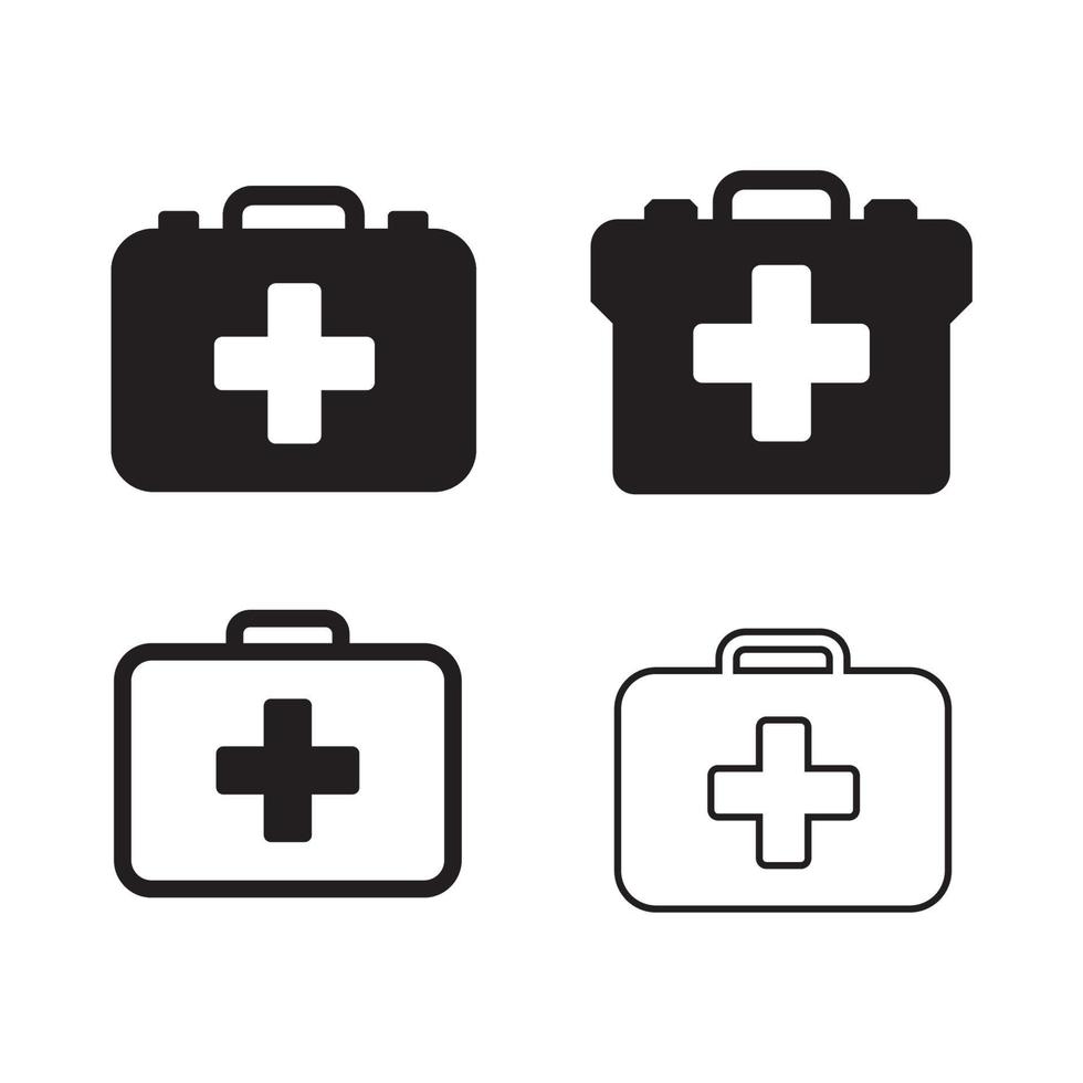 Physician or doctor bag flat vector icon for medical app and website