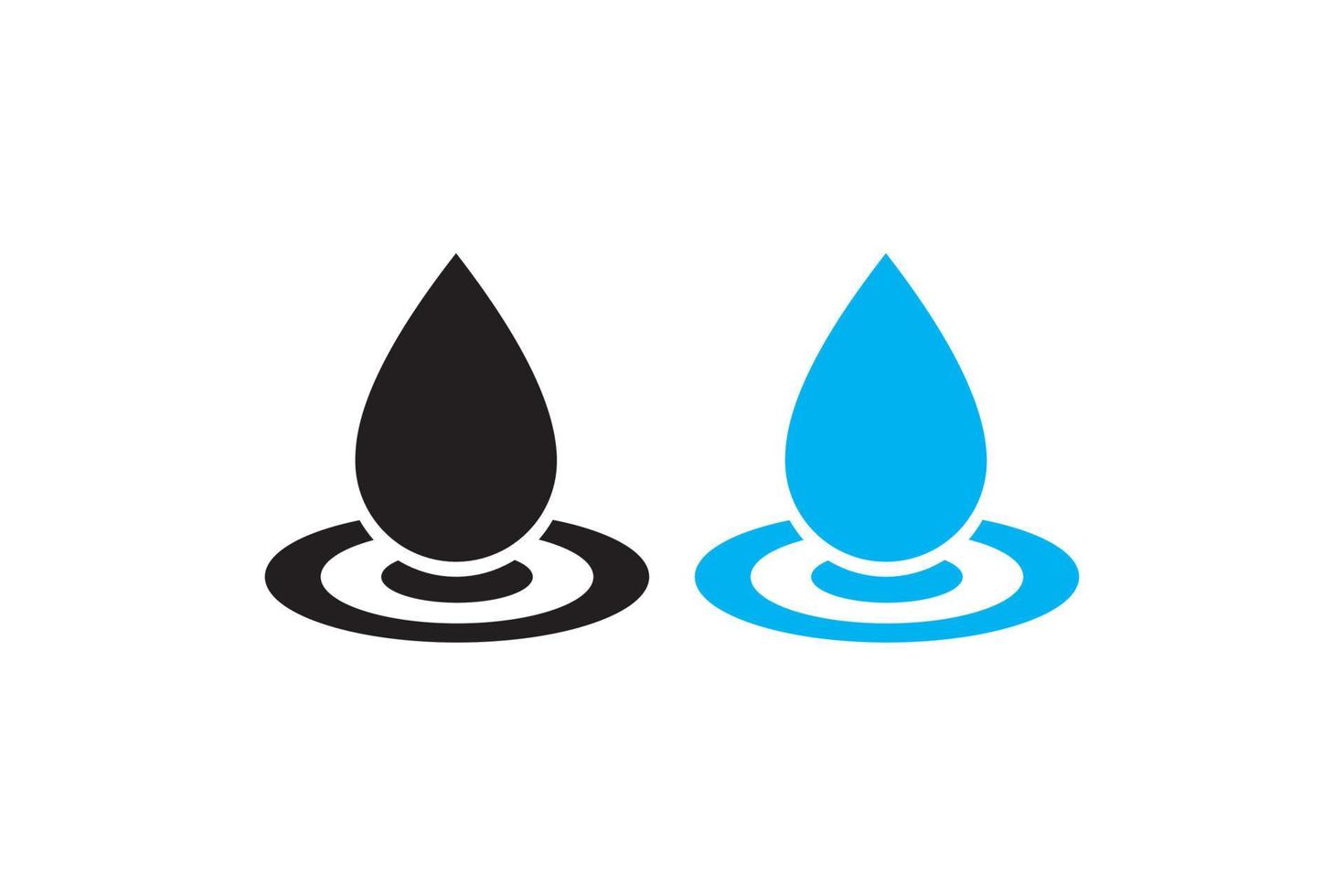 Vector blue water drop icon set. Flat droplet logo shapes collection