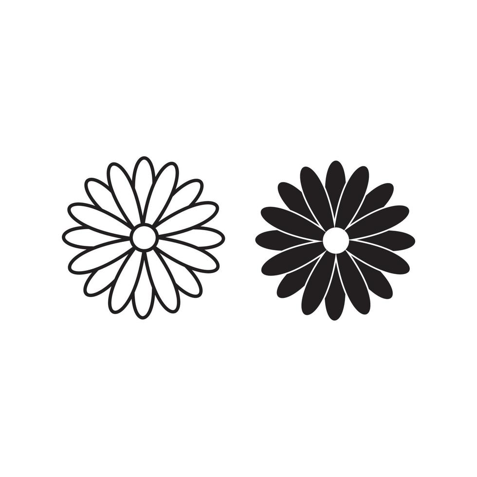 conjunto de vectores de iconos de flores. colección de signos de ilustración de jardín. símbolo o logotipo de la flora.