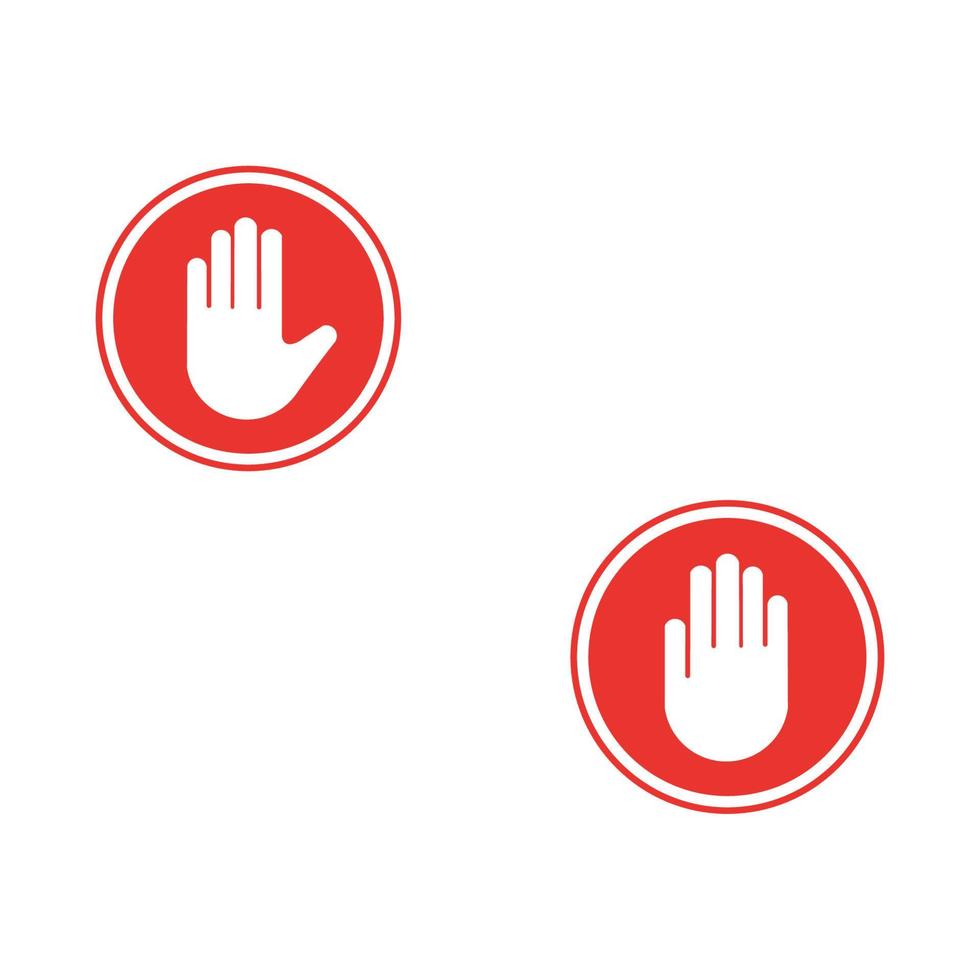 Do not touch hand icon. Isolated lined logotype design element. User manual standard symbol. Crossed palm pictogram. vector