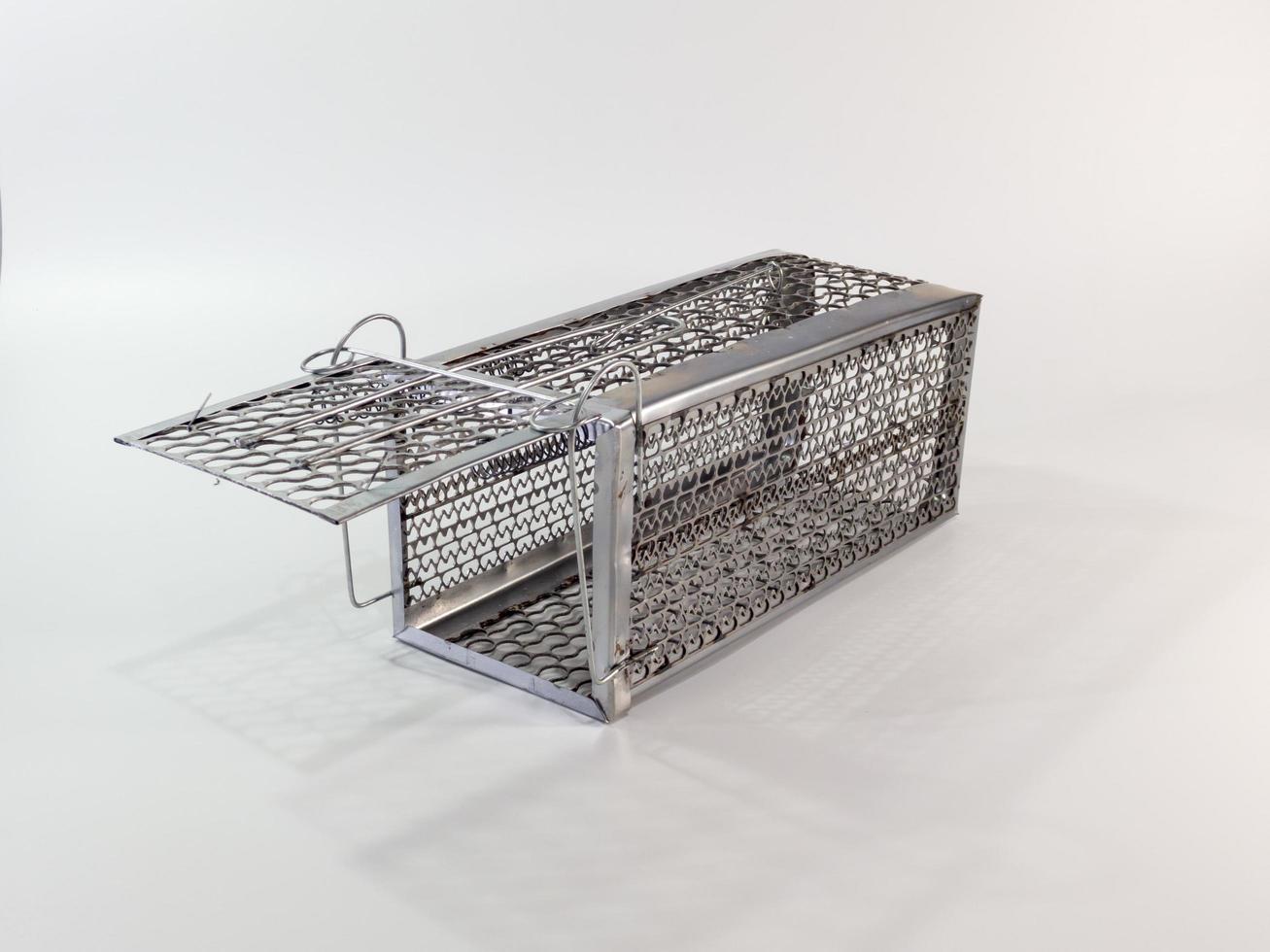 Cage mouse trap on white background photo