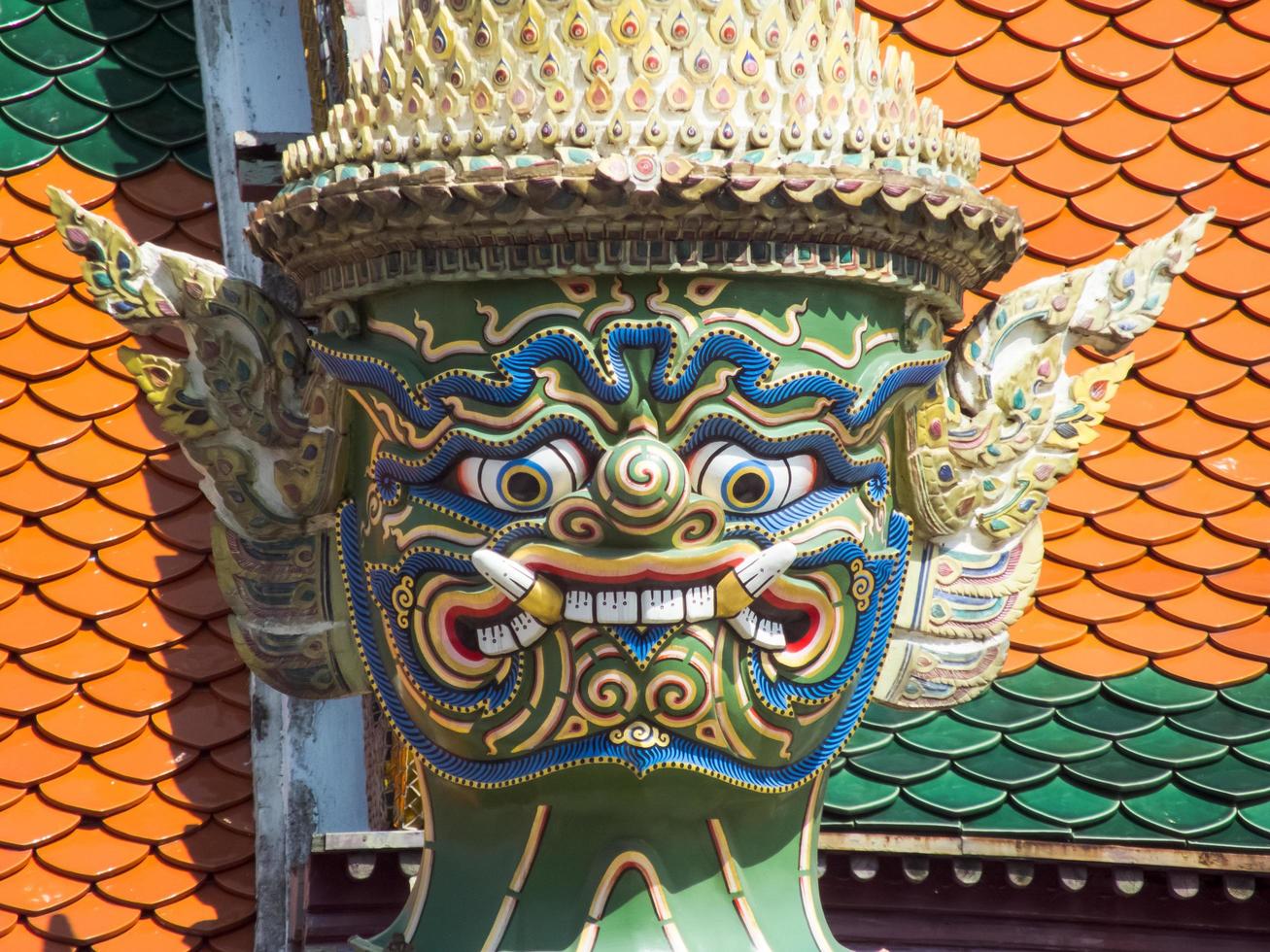 Demon Guardian in Wat Phra Kaew Bangkok Thailand. photo