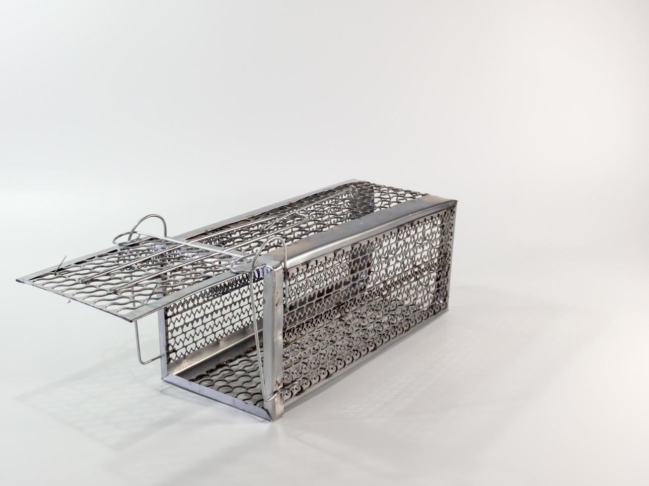 Cage mouse trap on white background photo