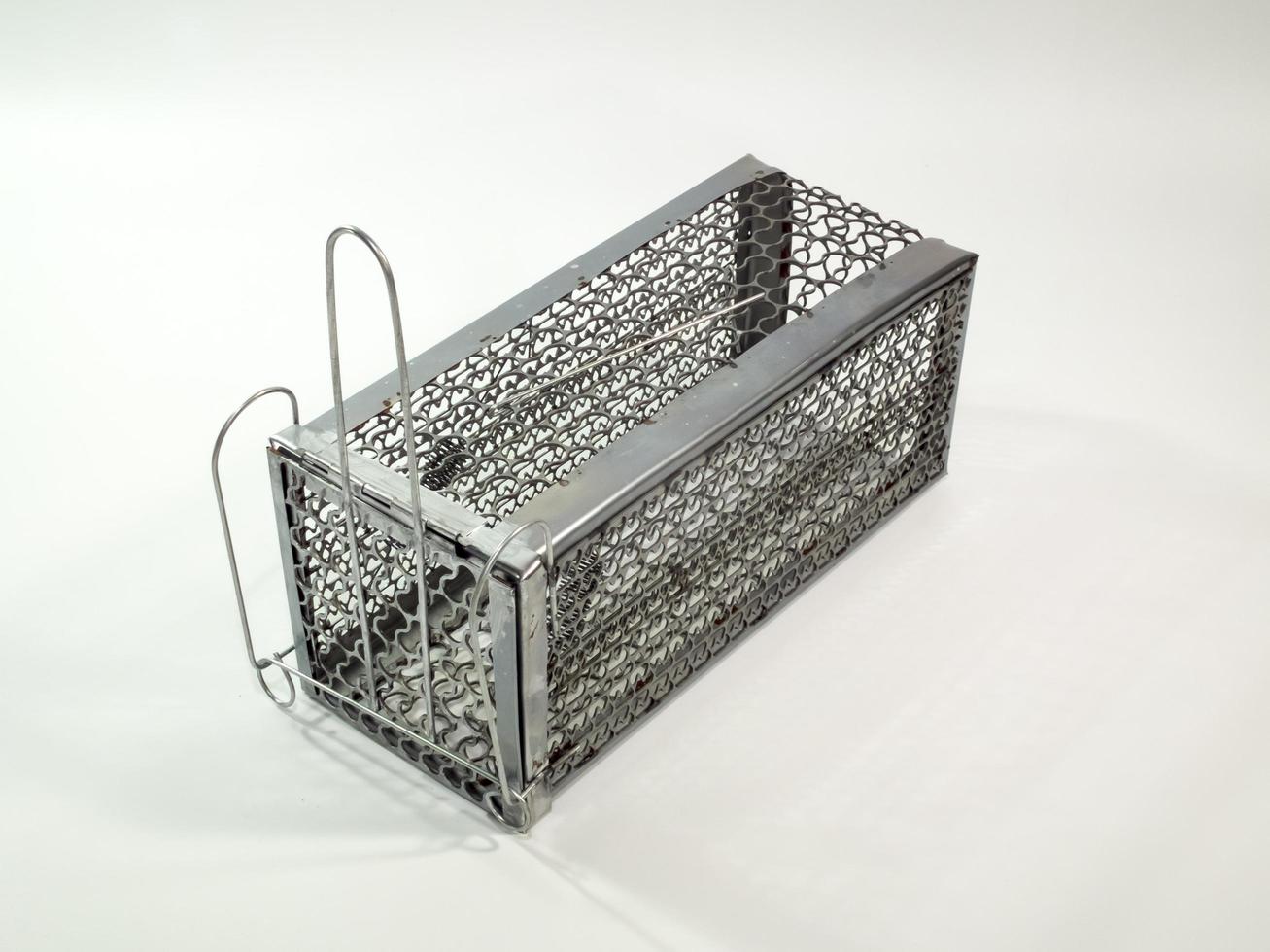 Cage mouse trap on white background photo