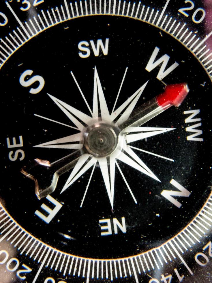 Black compass Close up. photo