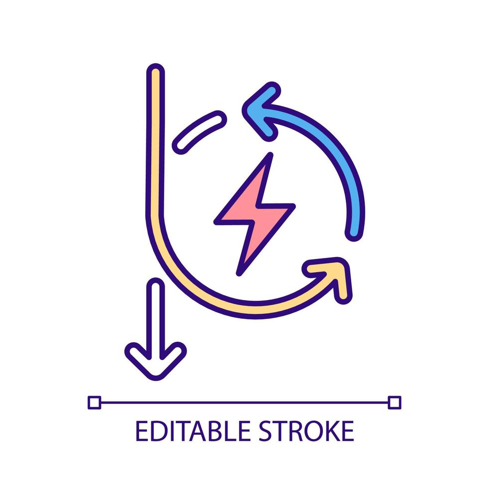 Renewable energy sources RGB color icon. Generating sustainable power. Electricity production. Relying on natural processes. Isolated vector illustration. Simple filled line drawing. Editable stroke