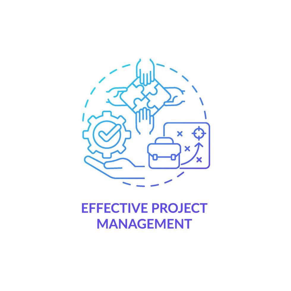 Effective project management blue gradient concept icon. Organizing productive teamwork. Employee monitoring abstract idea thin line illustration. Vector isolated outline color drawing