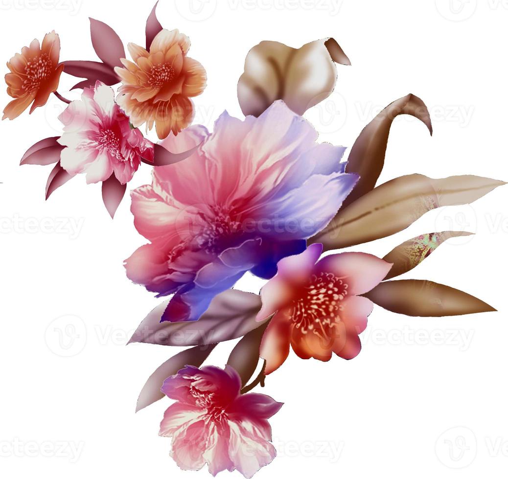 flowers pattern design floral seeamless botanical tropical background photo