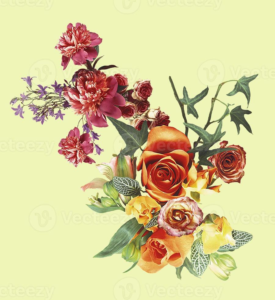 flowers pattern design floral seeamless botanical tropical background photo