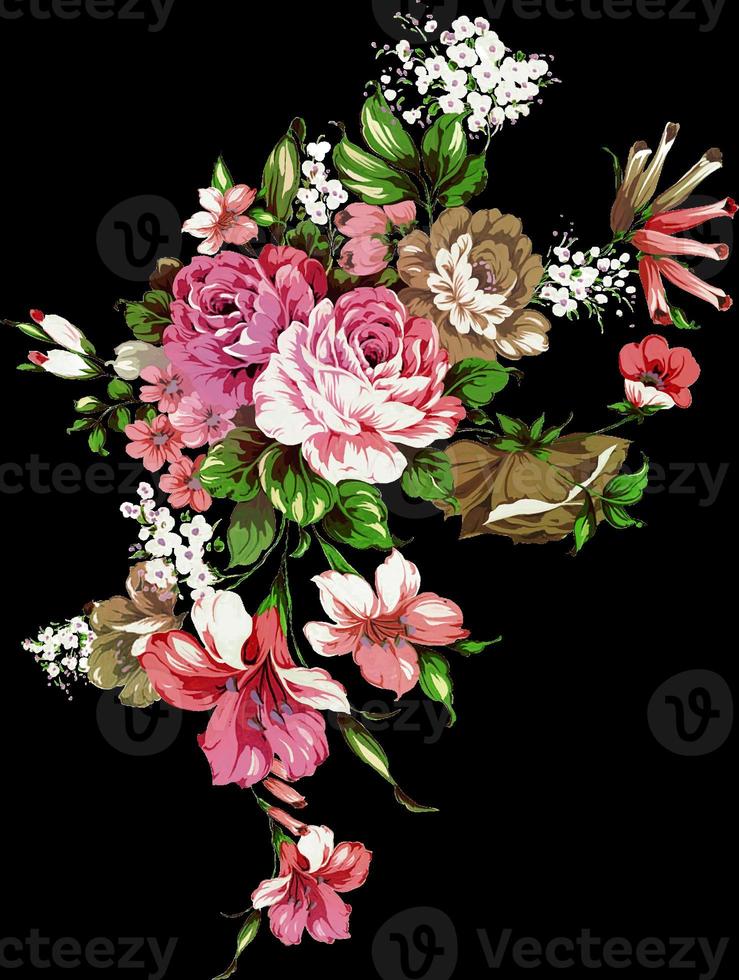 flowers pattern design floral seeamless botanical tropical background photo